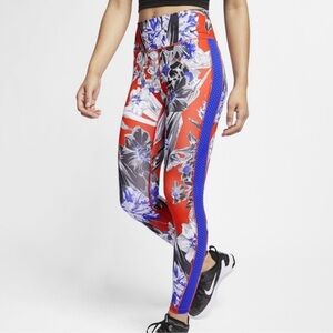 Nike All In Hyper Femme One Floral Tights Leggings Dri Fit Red Blue White
